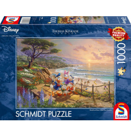 Schmidt Spiele 59951 Puzzle Thomas Kinkade Disney Donald & Daisy A Duck Day Afternoon 1.000 Teile