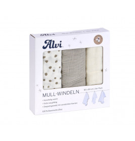 Mull-Windeln Aqua Dot 3er Pack