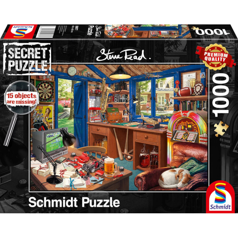 Schmidt Spiele 59977 Puzzle Secret Puzzle Vaters Werkstatt 1.000 Teile