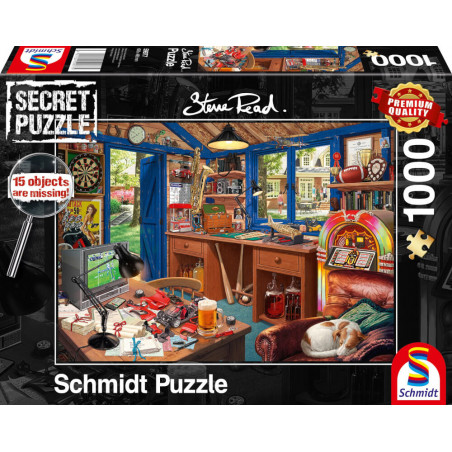 Schmidt Spiele 59977 Puzzle Secret Puzzle Vaters Werkstatt 1.000 Teile