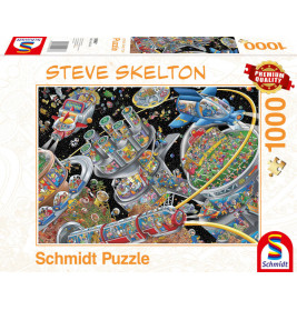 Schmidt Spiele 59967 Puzzle Steve Skelton Weltall-Kolonie 1.000 Teile