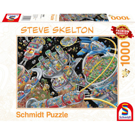 Schmidt Spiele 59967 Puzzle Steve Skelton Weltall-Kolonie 1.000 Teile