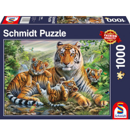 Schmidt Spiele 58986 Puzzle Tiger und Welpen 1.000 Teile