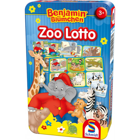 Schmidt Spiele 51447 BMM - Benjamin Blümchen, Zoo Lotto in Metalldose