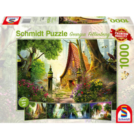 Schmidt Spiele 59909 Puzzle Georgia Fellenberg  Haus auf der Lichtung 1000 Teile