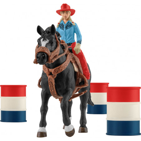 Barrel Racing mit Cowgirl