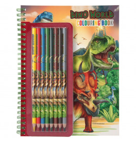 Dino World Malbuch mit Buntstiften