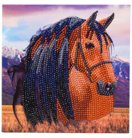 Crystal Art Grußkarte Pferd 18 x 18 cm