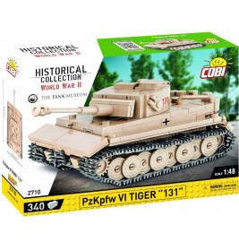 COBI WWII Tiger-Panzer Bausatz, auf der Verpackung ist das gebaute Modell abgebildet.