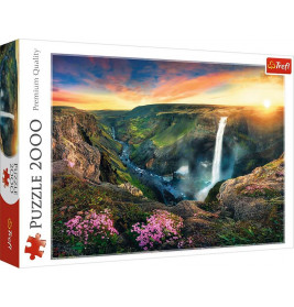 Premium Puzzle 2000 Teile - Haifoss Wasserfall