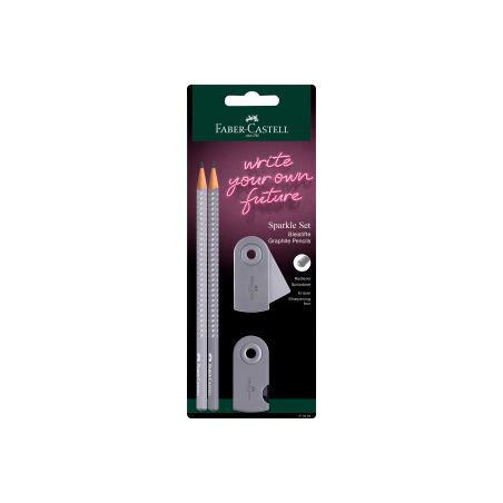 Sparkle Bleistift Set, dapple gray 2 Bleistifte, je 1 Radierer u. Einfachspitzdose