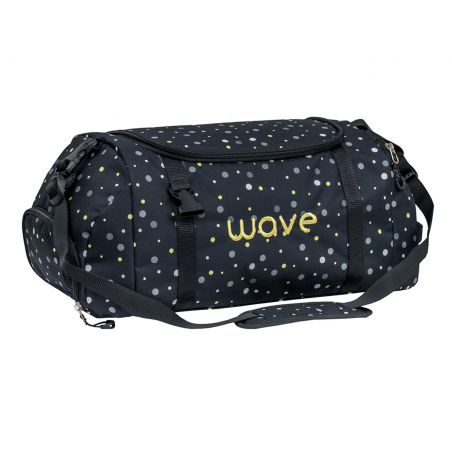 Wave Backpack Infinity + Schlamperbox Black and yellow Dots