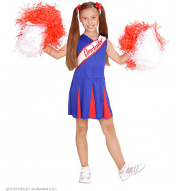 BLAU/ROT CHEERLEADER (Kleid) (104 cm / 2-3 Years)