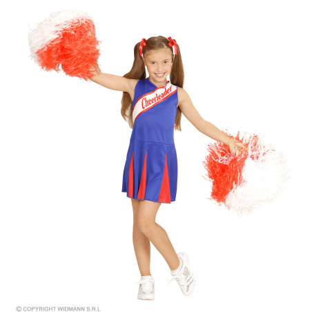 BLAU/ROT CHEERLEADER (Kleid) (104 cm / 2-3 Years)