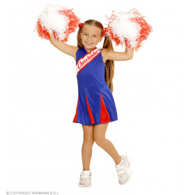 BLAU/ROT CHEERLEADER (Kleid) (104 cm / 2-3 Years)