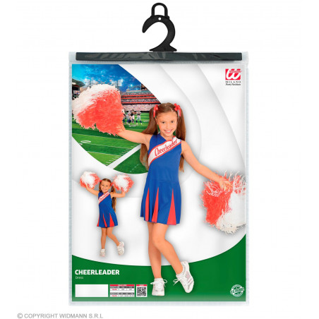 BLAU/ROT CHEERLEADER (Kleid) (104 cm / 2-3 Years)
