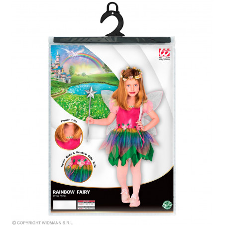 REGENBOGENFEE (Kleid, Flügel) (128 cm / 5-7 Years)