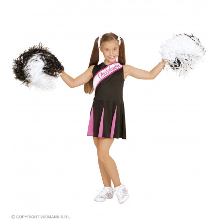 SCHWARZ/PINK CHEERLEADER (Kleid) (104 cm / 2-3 Years)