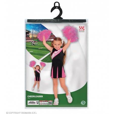 SCHWARZ/PINK CHEERLEADER (Kleid) (104 cm / 2-3 Years)