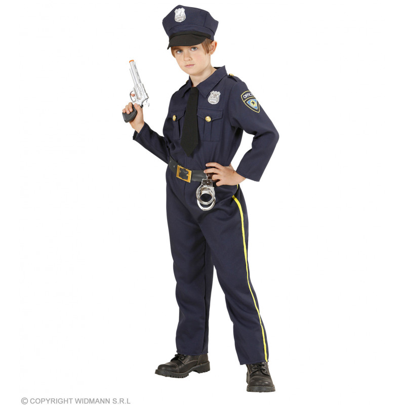 POLIZIST (Hemd mit Krawatte, Hose, Hut) (140 cm / 8-10 Years)