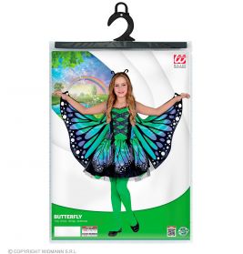 Schmetterling (/Kleid mit Tutu, Flügel, Antenne) 140 cm