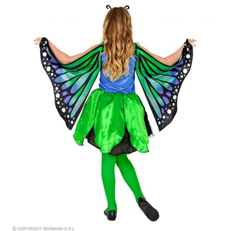 Schmetterling (/Kleid mit Tutu, Flügel, Antenne) 140 cm