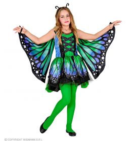 Schmetterling (Kleid mit Tutu, Flügel, Antennen) Gr. 158 cm