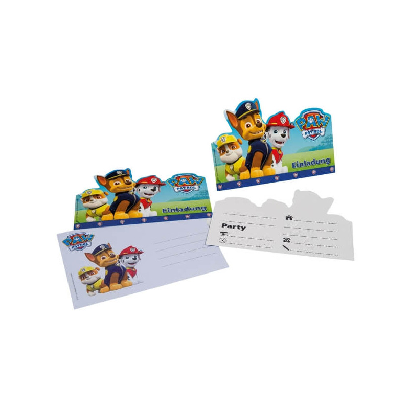 Einladungskarten Paw Patrol A6 + Umsch