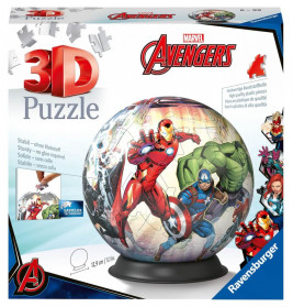 Ravensburger 3D Puzzle 11496 - Puzzle-Ball Avengers - 72 Teile - Puzzle-Ball für Superhelden und Mar