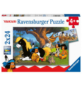 Ravensburger Kinderpuzzle 05577 - Yakari und seine Freunde - 2x24 Teile Yakari Puzzle für Kinder ab