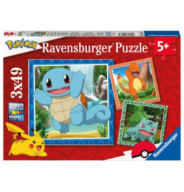 Ravensburger Kinderpuzzle 05586 - Glumanda, Bisasam und Schiggy - 3x49 Teile Pokémon Puzzle für Kind