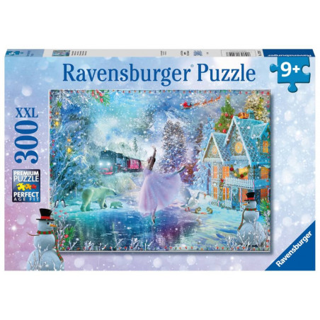 Ravensburger XXL-Puzzle Winterwunderland, 300 Teile: Ballerina, Zug, Eisbär & Winterlandschaft, Nr. 13299.