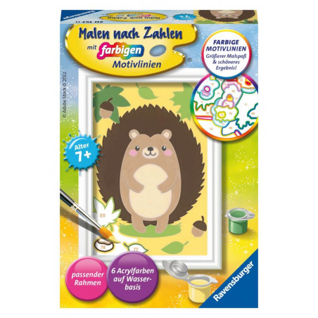 Ravensburger Malen nach Zahlen 10157 - Kleiner Igel – Kinder ab 7 Jahren