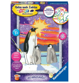 Ravensburger Malen nach Zahlen 20162 - Pinguinliebe – Kinder ab 9 Jahren