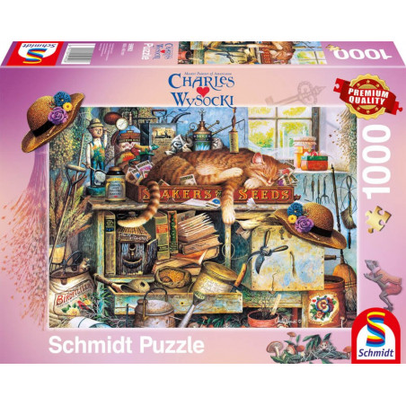 Schmidt Spiele 59992 Remington, der Gärtner, Charles Wysocki Puzzle 1.000 Teile