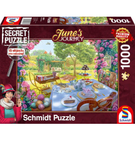 Schmidt Spiele 59974 Tee im Garten, JUNE'S JOURNEY Puzzle 1.000 Teile