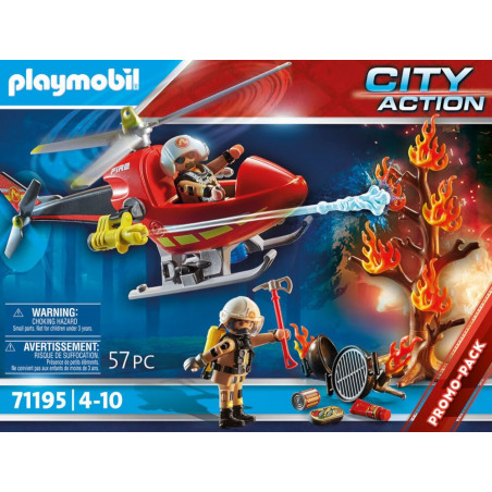 PLAYMOBIL 71195 Feuerwehr-Hubschrauber