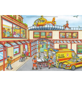 Schmidt Spiele Kinderpuzzle Feuerwehr und Polizei, 3x24 Teile