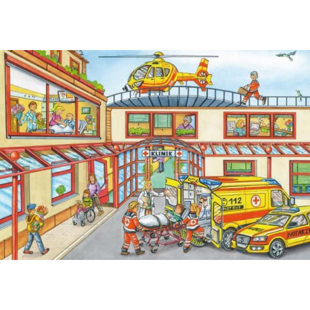Schmidt Spiele Kinderpuzzle Feuerwehr und Polizei, 3x24 Teile