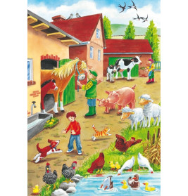 Schmidt Spiele Kinderpuzzle Auf dem Bauernhof, 3x24 Teile