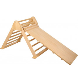 Spielmaus Holz Kletterpyramide m. Leiter 90x70x60 cm