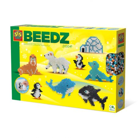 SES BEEDZ Box mit Perlenmotiven von Polartieren wie Walross, Eisbär, Wal, Robbe, Pinguinen und Iglu. SES BEEDZ Box mit Perlenmotiven von Polartieren wie Walross, Eisbär, Wal, Robbe, Pinguinen und Iglu.
