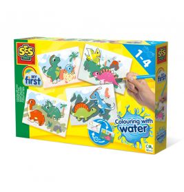 Box My First Colouring with Water mit Dinosauriermotiven für Kinder von 1 bis 4 Jahren.