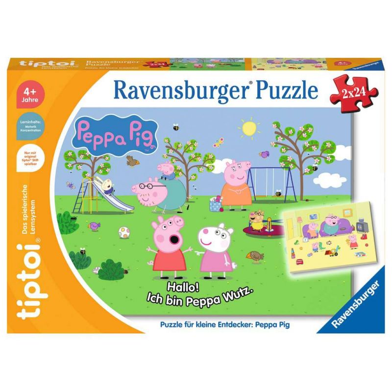 Peppa Pig Ravensburger Puzzle mit fröhlicher Parkszene und Figuren, geeignet für Kinder ab 4 Jahren. Peppa Pig Ravensburger Puzzle mit fröhlicher Parkszene und Figuren, geeignet für Kinder ab 4 Jahren.