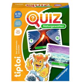 Quizspiel für 6- bis 10-Jährige mit Vulkan, Tsunami und Comicfigur auf dem Cover.