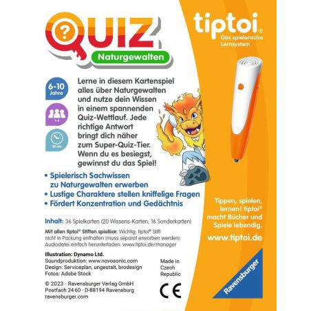 tiptoi Quiz Naturgewalten, Quizspiel für Kinder ab 6 Jahren, für 1-4 Spieler