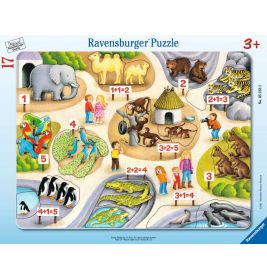 Ravensburger Kinderpuzzle - Erstes Zählen bis 5 - 8-17 Teile Rahmenpuzzle für Kinder ab 3 Jahren