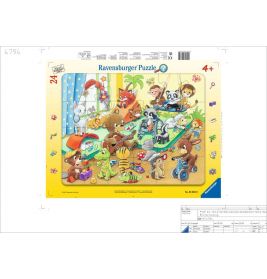 Kinderpuzzle Im Tierkindergarten - 24 Teile Rahmenpuzzle für Kinder ab 4 Jahren