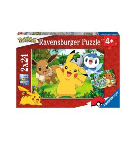 Kinderpuzzle 05668 - Pikachu und seine Freunde - 2x24 Teile Pokémon Puzzle für Kinder a
