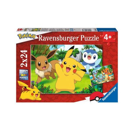 Ravensburger Pokémon Puzzle mit Pikachu, Evoli und Plinfa auf dem Cover, geeignet für Kinder ab 4 Jahren.